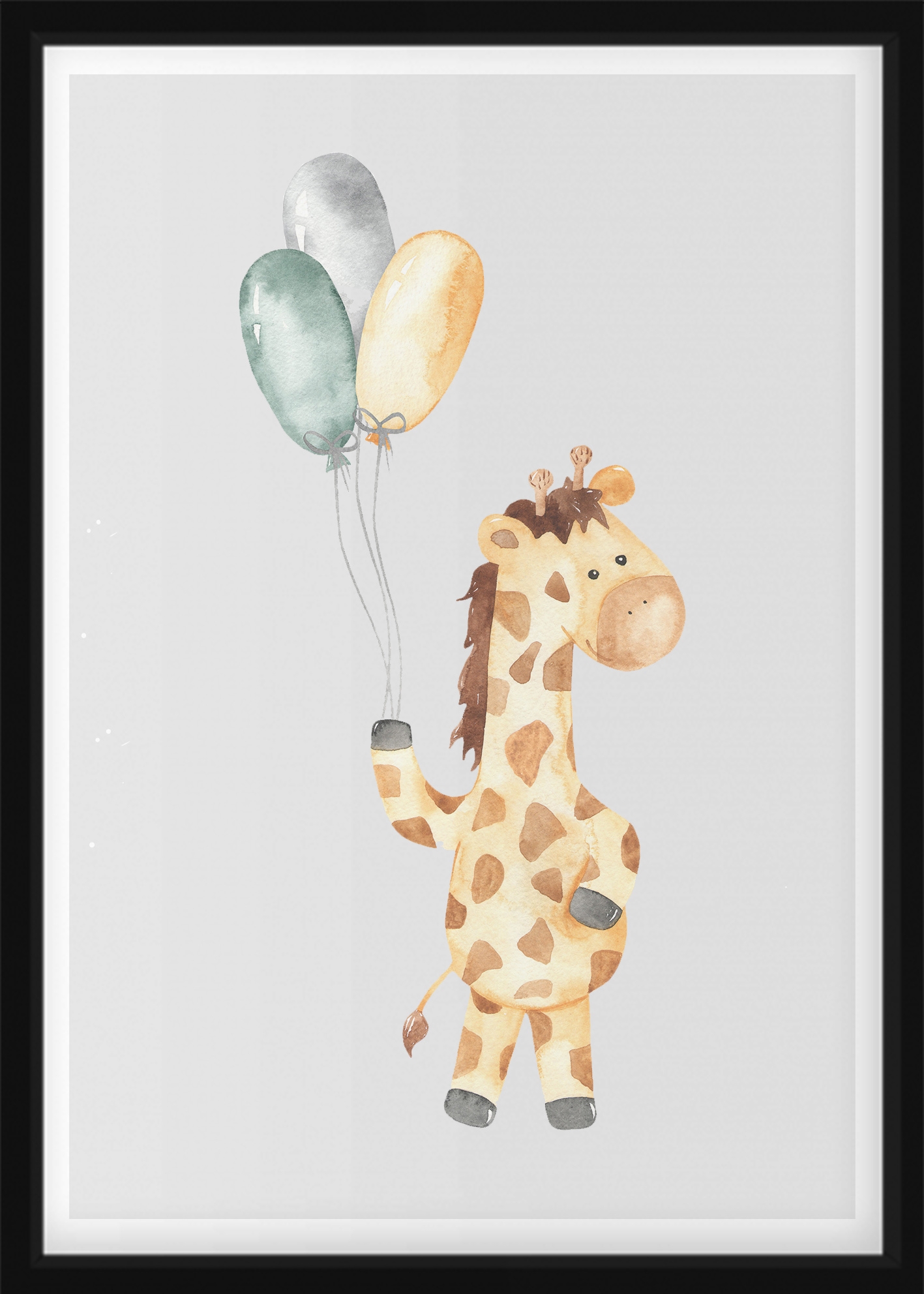 AFFISCHER - Giraff med ballonger
