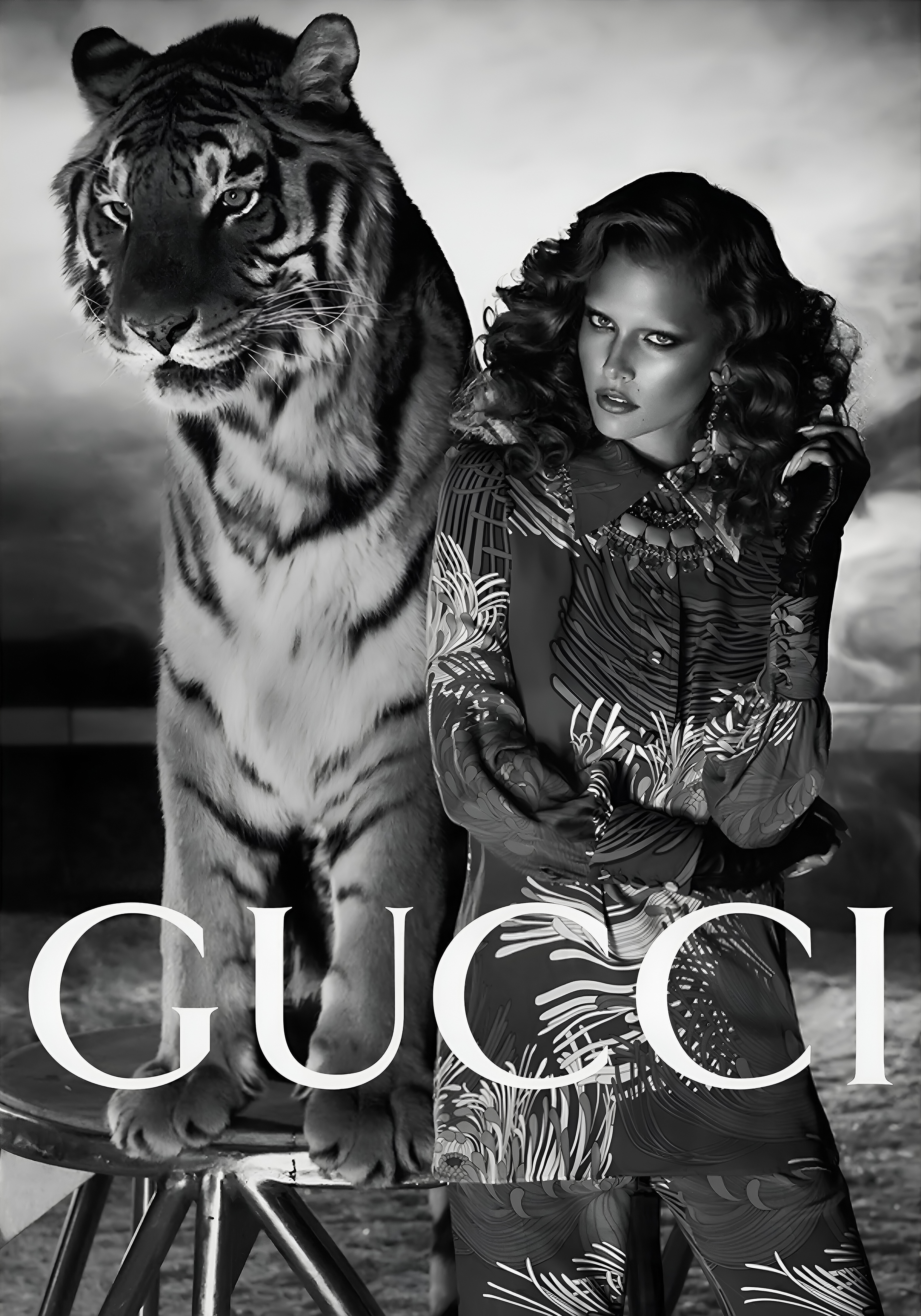 Gucci Affisch med Tiger