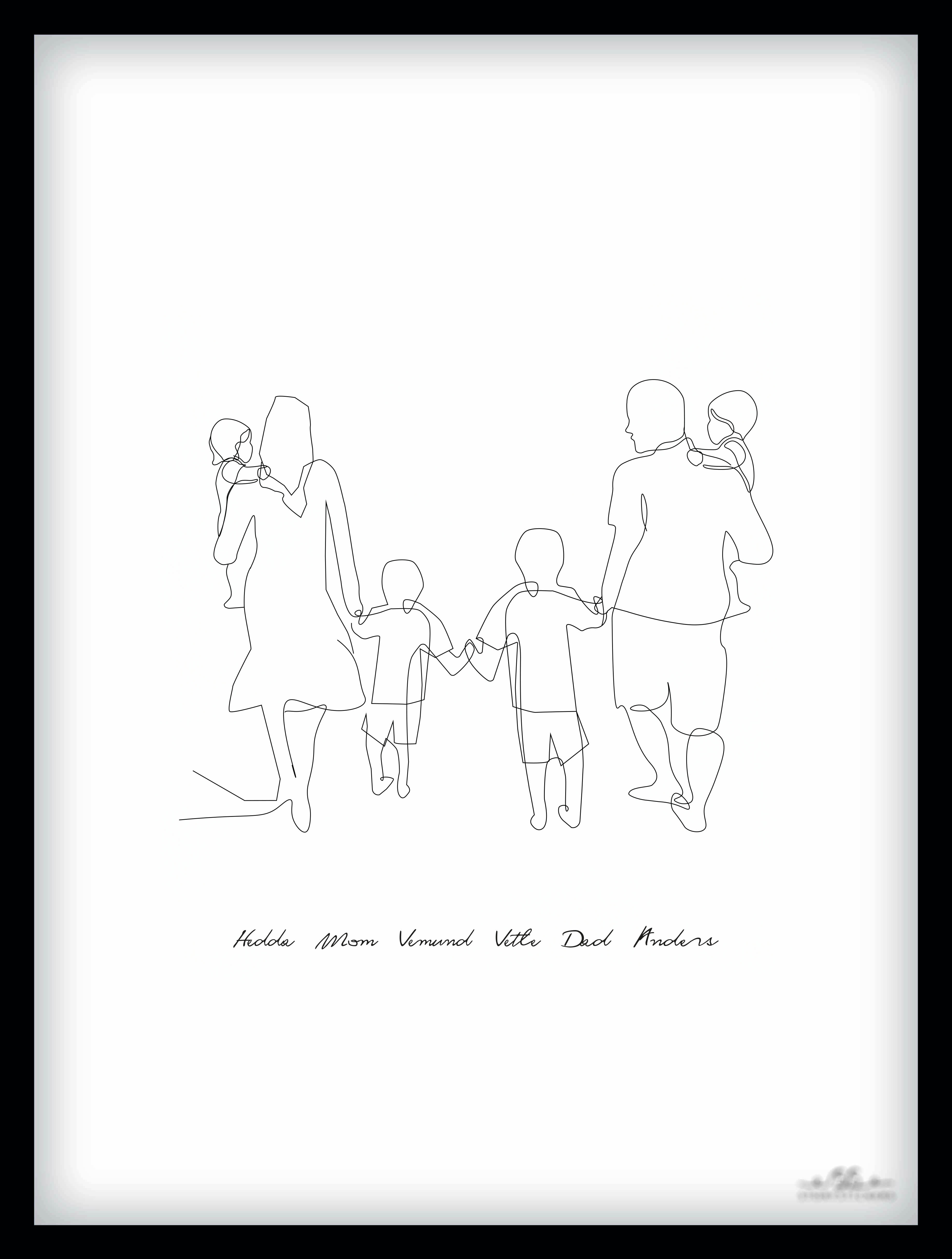 POSTER - Mamma & två barn / Stil #2