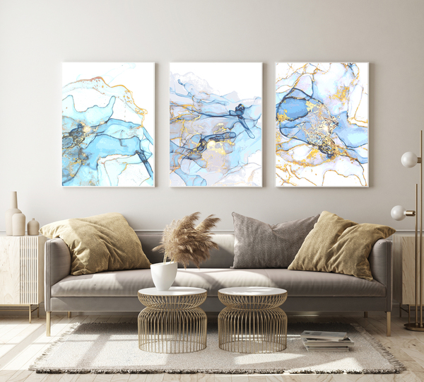 Posters -  Himmelsblått mönster  / Set med 3