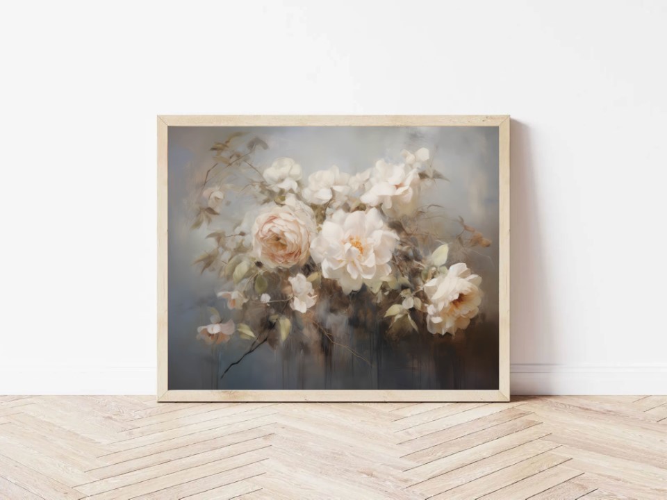 Poster - White Roses Artwork