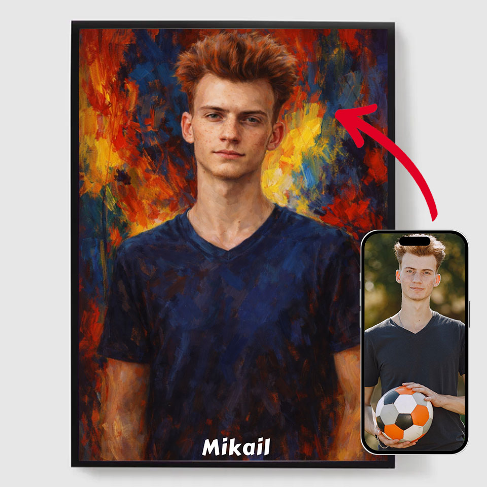 Personlig Poster - Abstrakt Oljeporträtt - AI Poster
