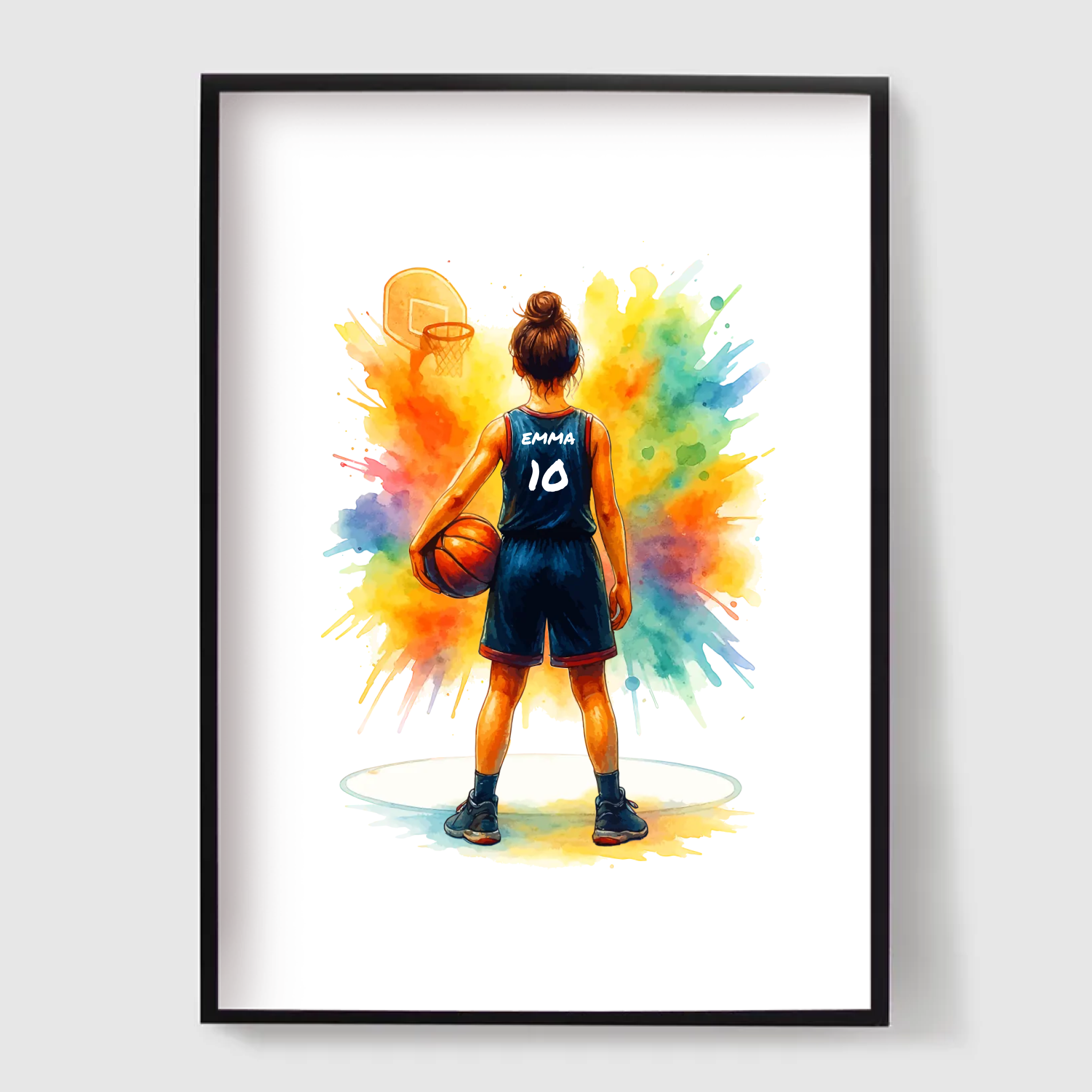 Personlig Affisch - Färgglad Basketflicka