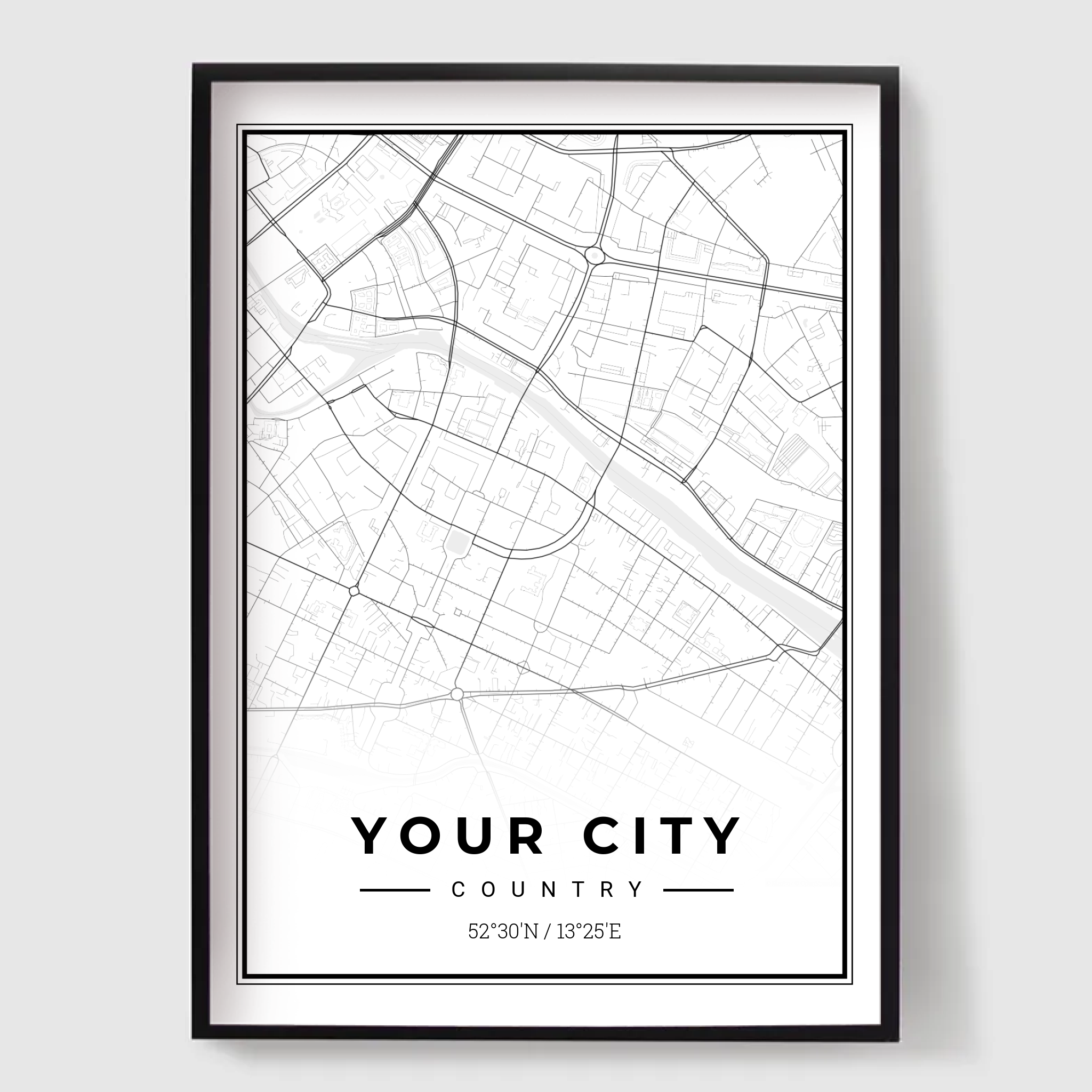 Personlig Poster – Modern kartposter