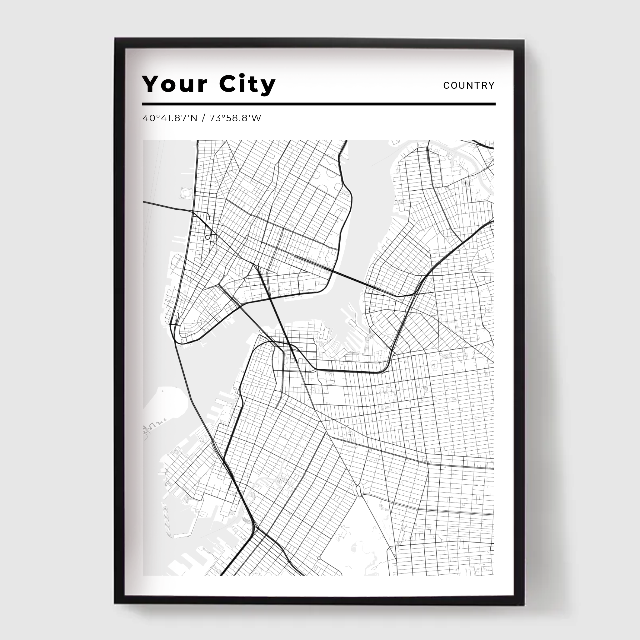 Personlig Poster – Abstrakt Kartposter