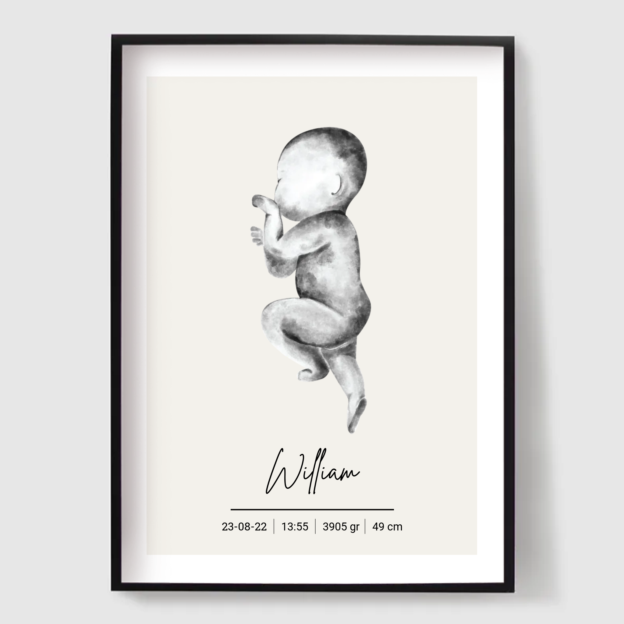 Personlig födelseposter - Minimalistisk design