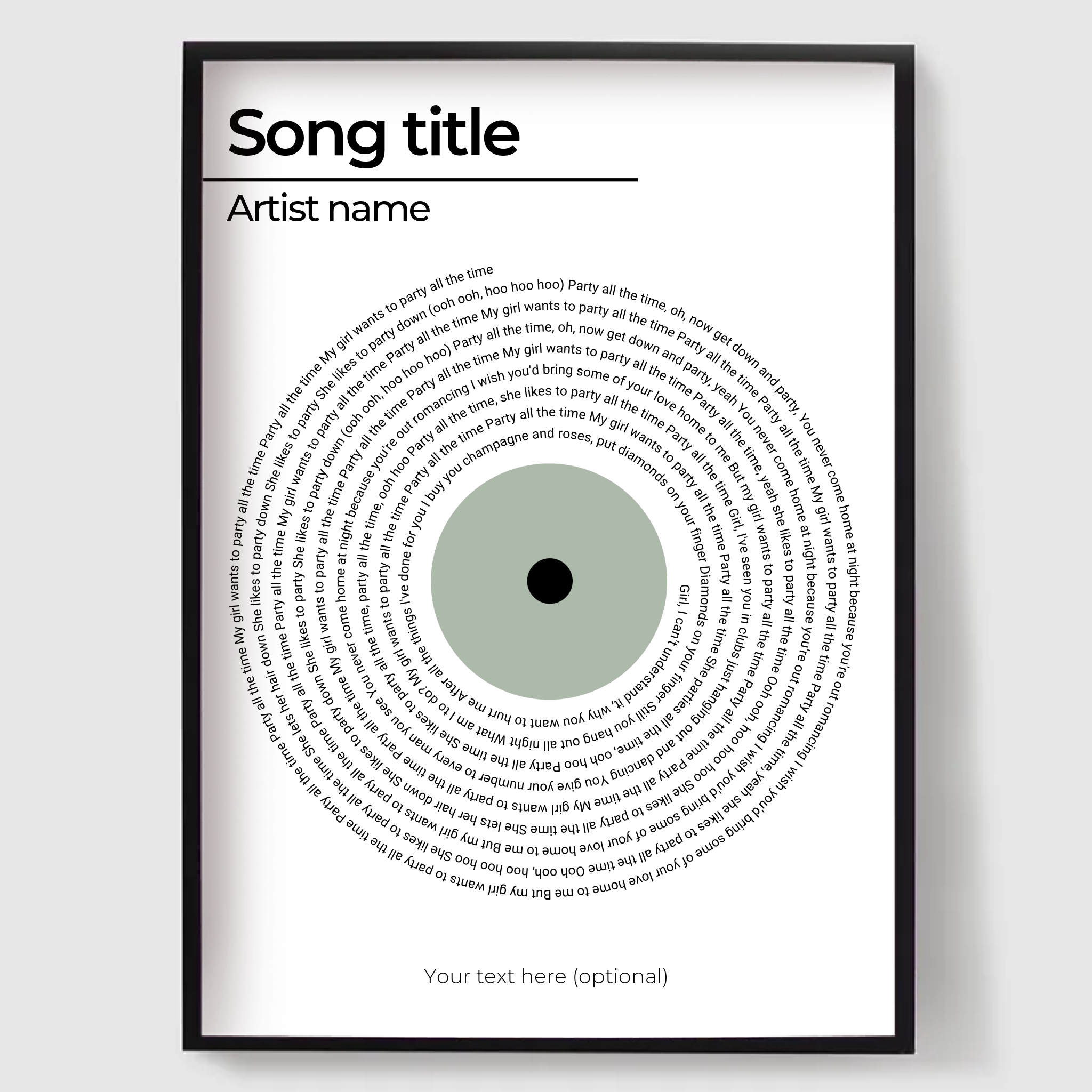 Personlig poster - Låtslyrikkcirkel