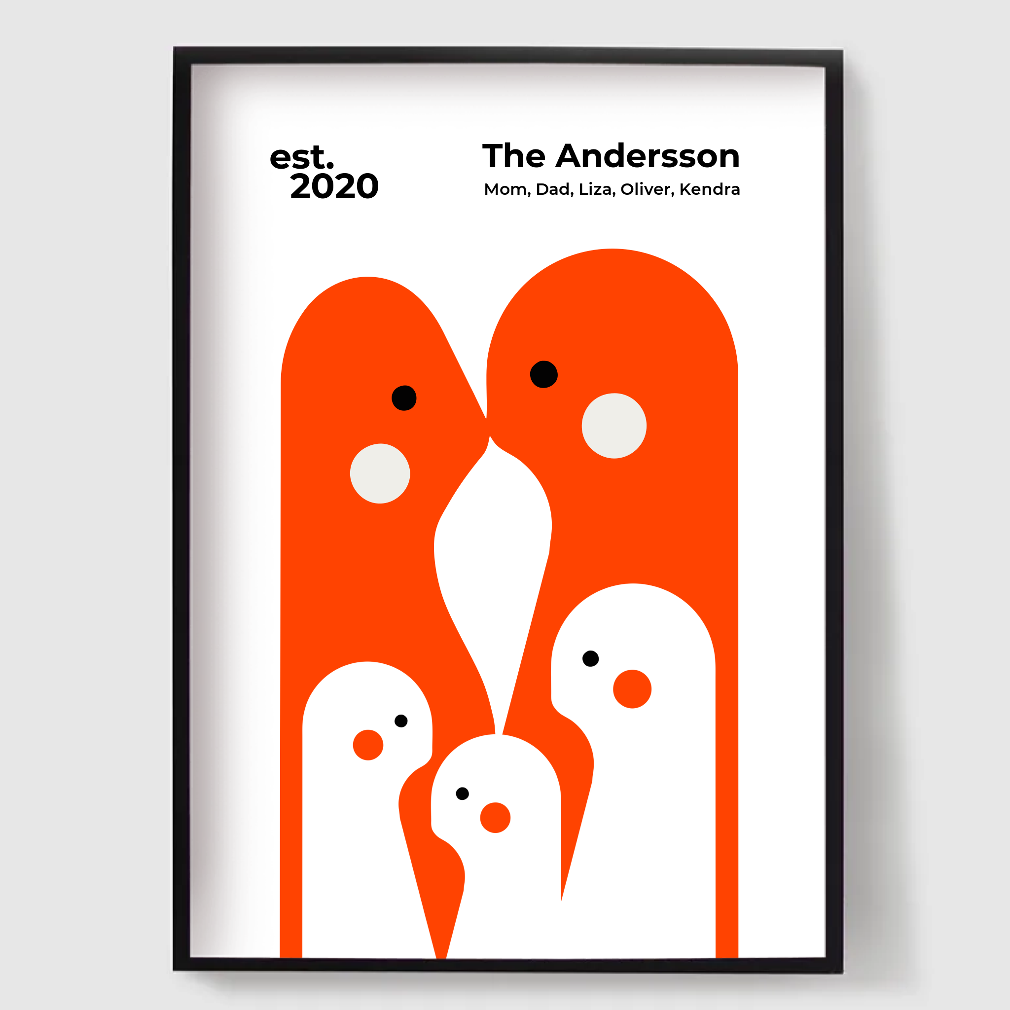 Personlig Poster - Anpassad Abstrakt Familjeaffisch - 0 till 3 Barn