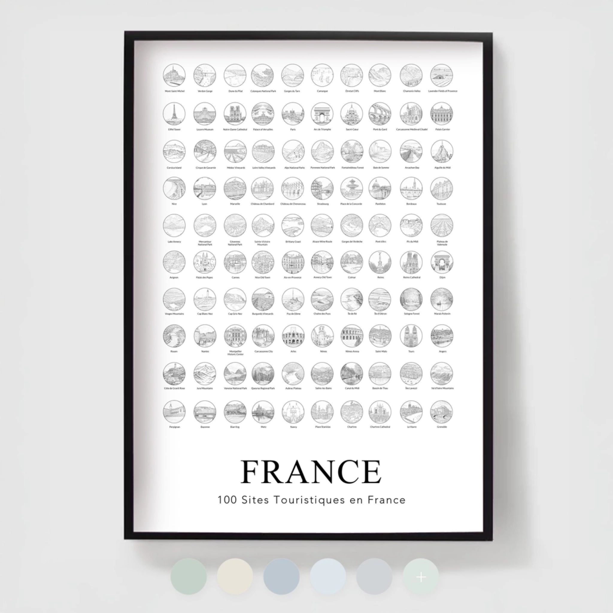 Frankrike Poster - 100 platser att besöka