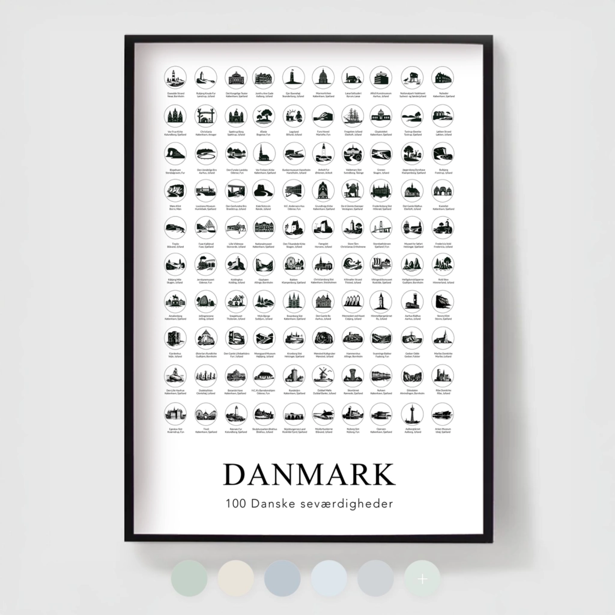 Danmark Poster - 100 platser att besöka