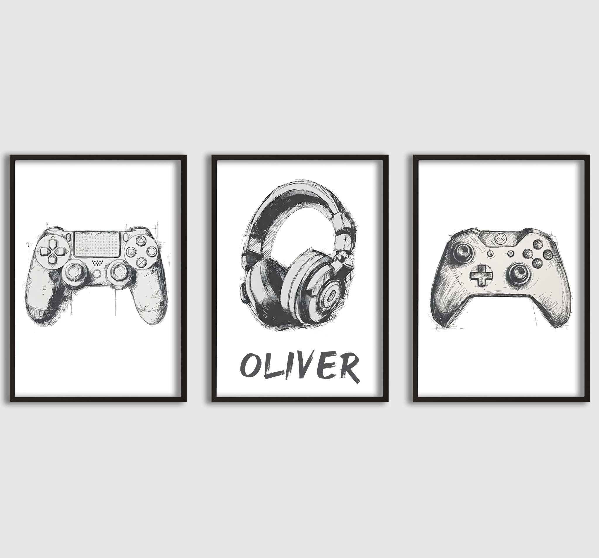 Personlig Poster - Gamer Namnskylt - Set om 3
