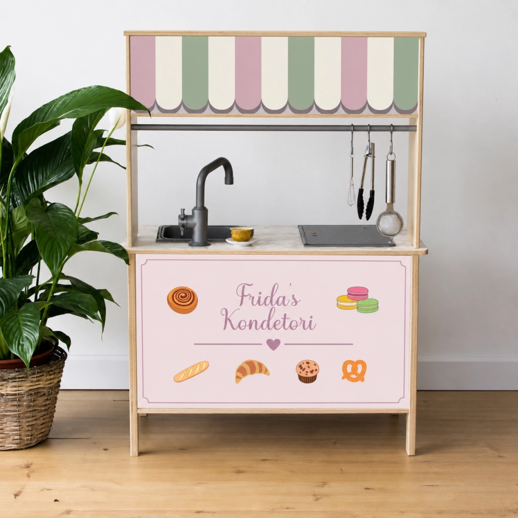 Självhäftande dekaler för Ikea Duktig – personliga klistermärken för lek-kök – Kafé
