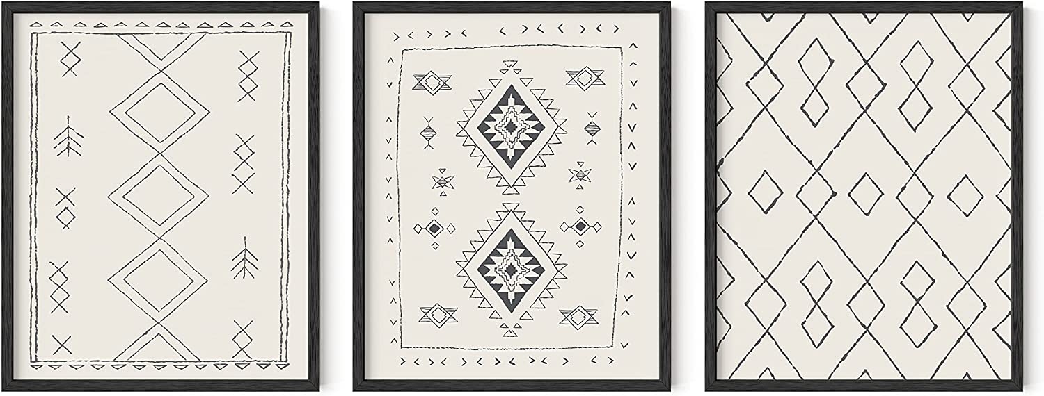 Affisch - Boho / Marockansk Matta / Set om 3