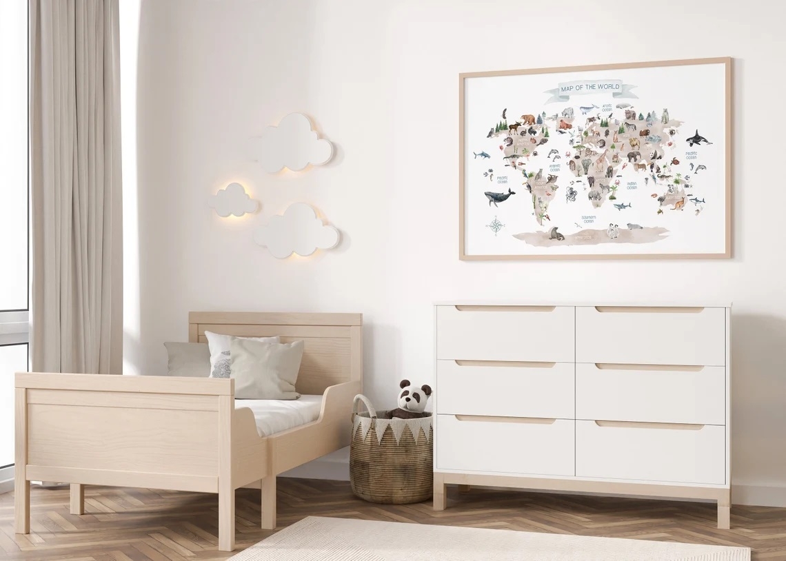 Affisch - Djurriket / Map of the World