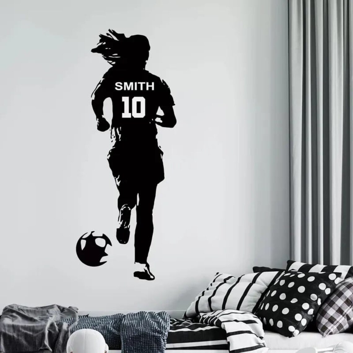 Väggklistermärken - Fotbollsspelare / Namn och nummer / Personligt / 02
