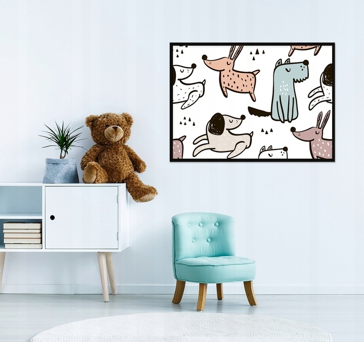 Affisch - Flerfärgade hundar