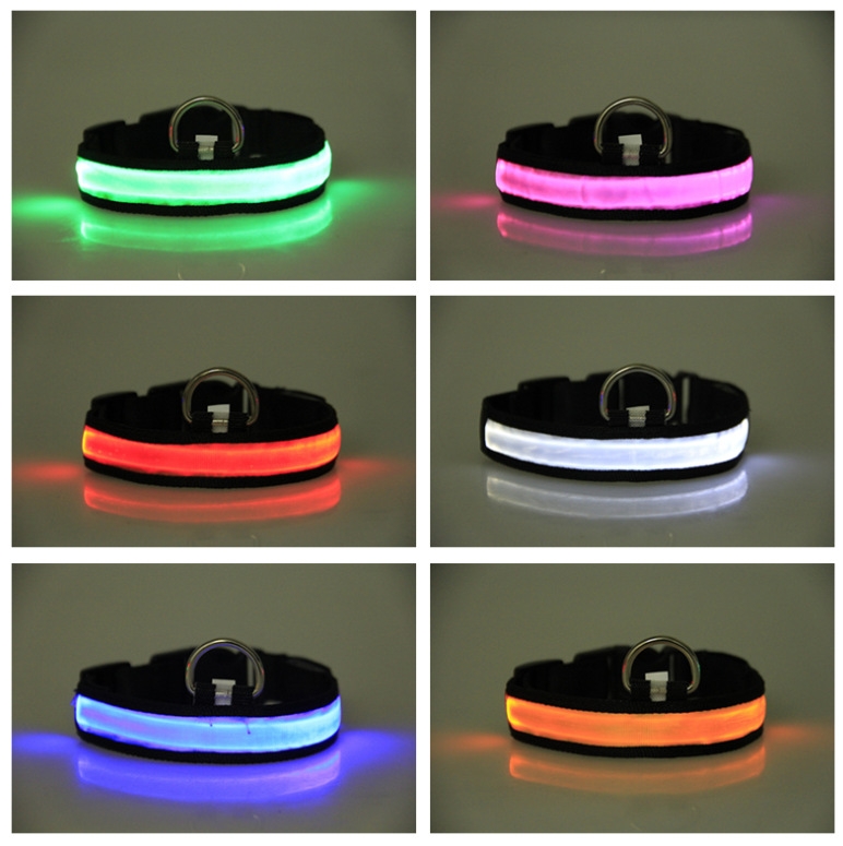 Reflex LED halsband till hund
