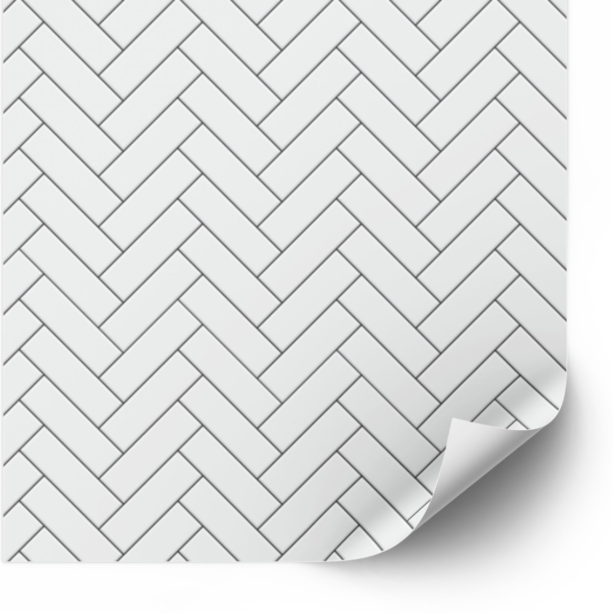 Kakelklistermärke - Fiskbensdekaler / Grå / 24 st