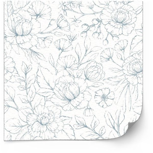 Kakelklistermärke - Dekaler med bladtryck / Blommönster / 24 st