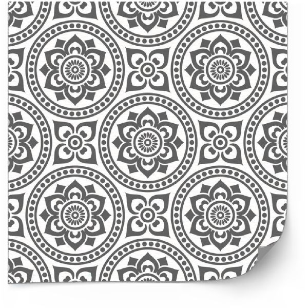 Kakelklistermärke - Grå & vitmönstrade kakeldekaler / 24 st