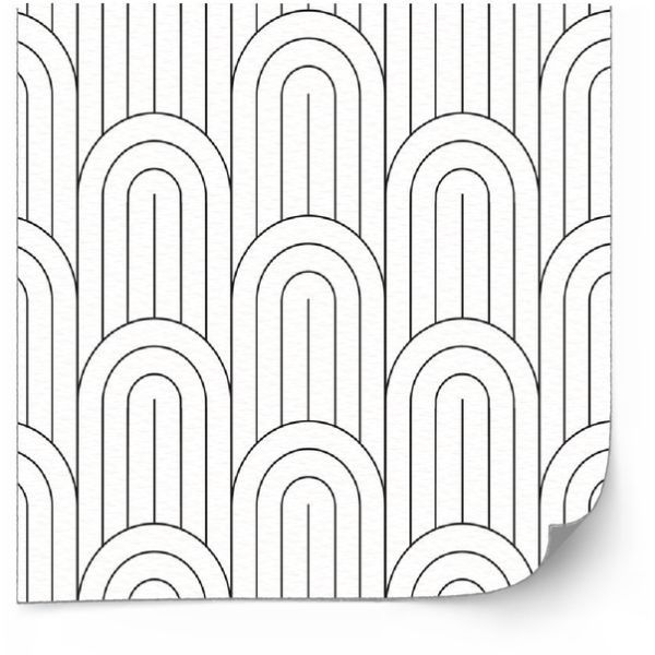 Kakelklistermärke - Retro Kakeldekaler / Svartvitt / 02 / 24 st