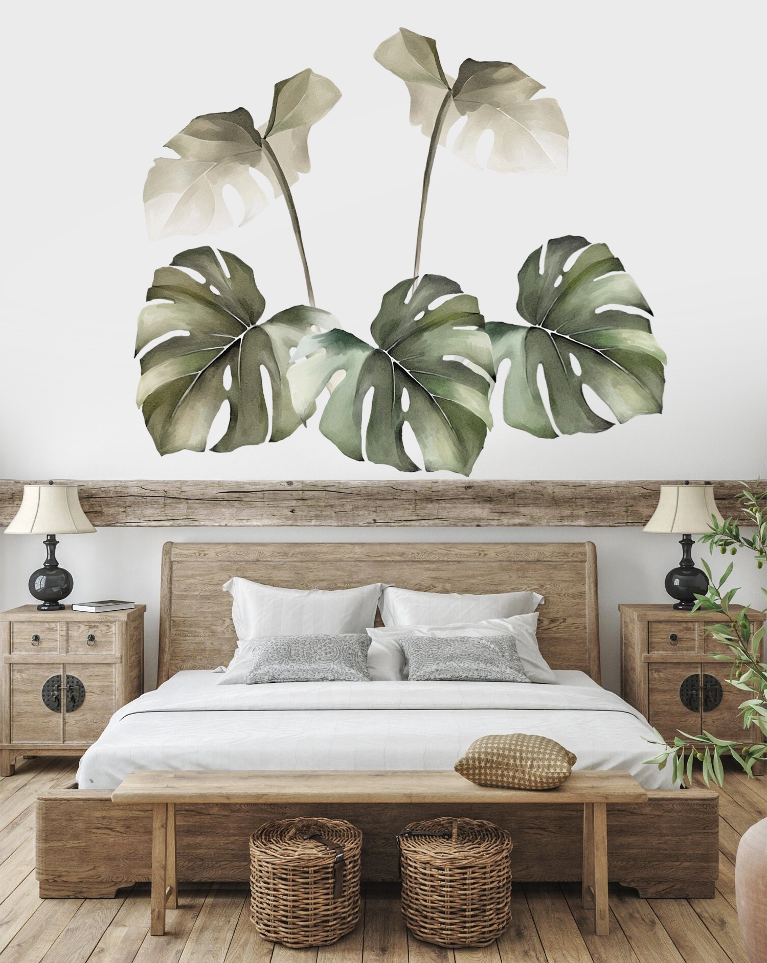 Väggdekal - Tropisk djungel Monstera löv