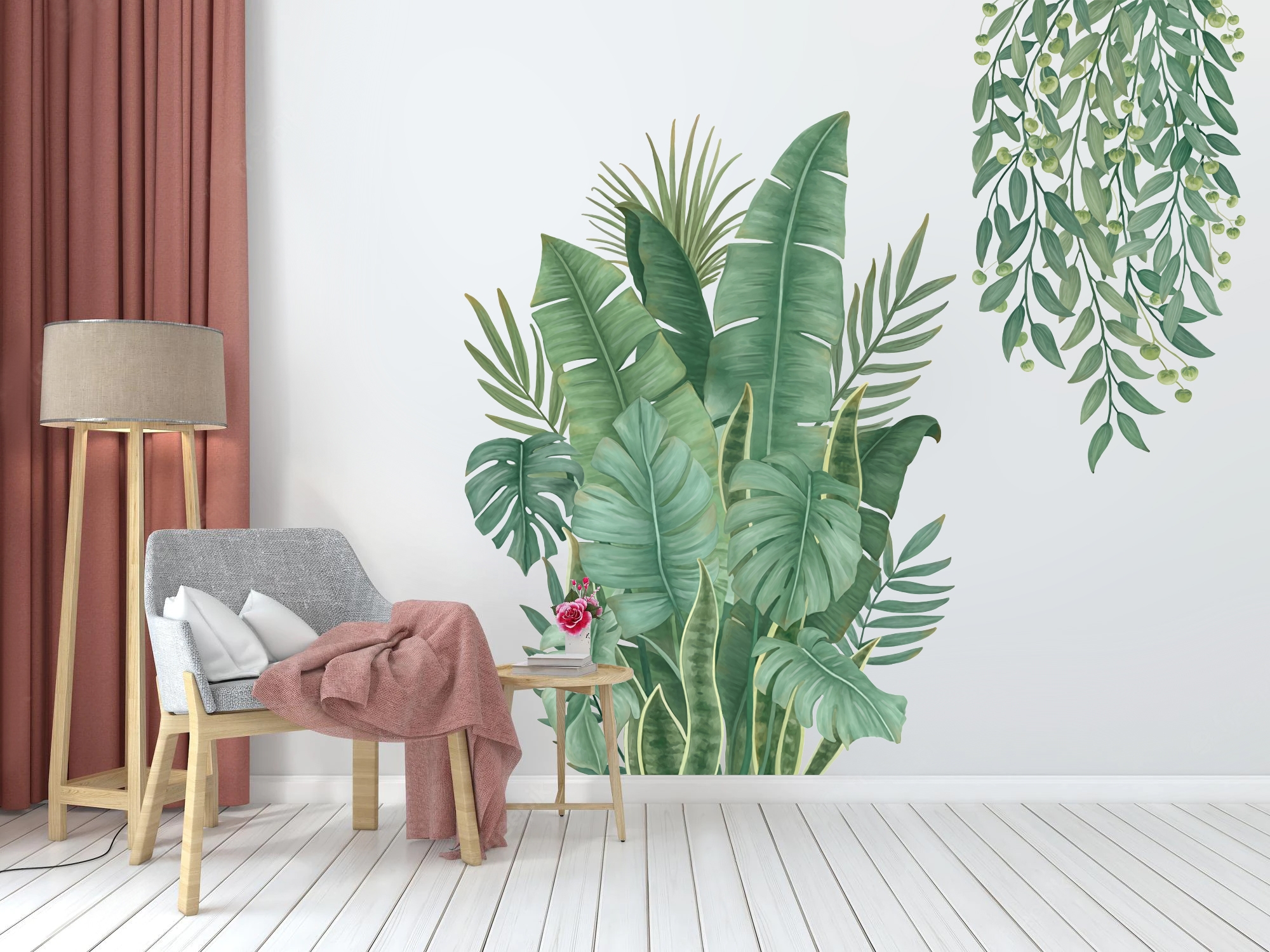 Väggdekal - Palm Tropiska löv