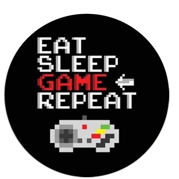 Väggdekal - Eat  Sleep Game Repeat   / Joystick / Runda