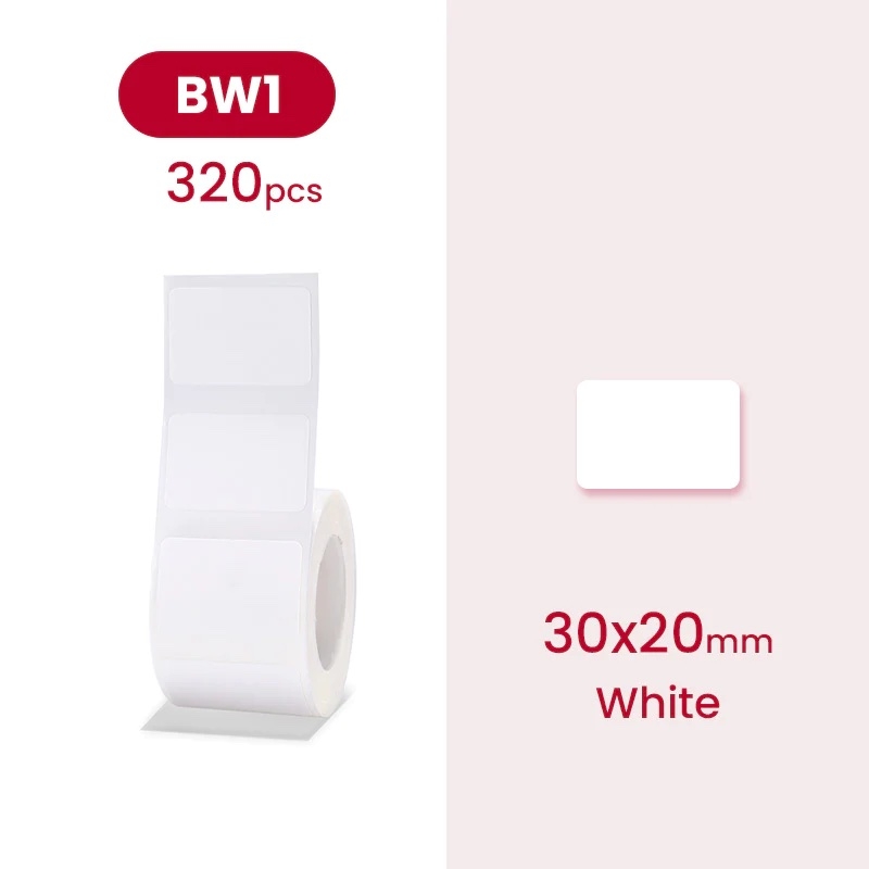 NIIMBOT Etikett för B21 / B1s 30 x 20 mm, 320 st / Vit