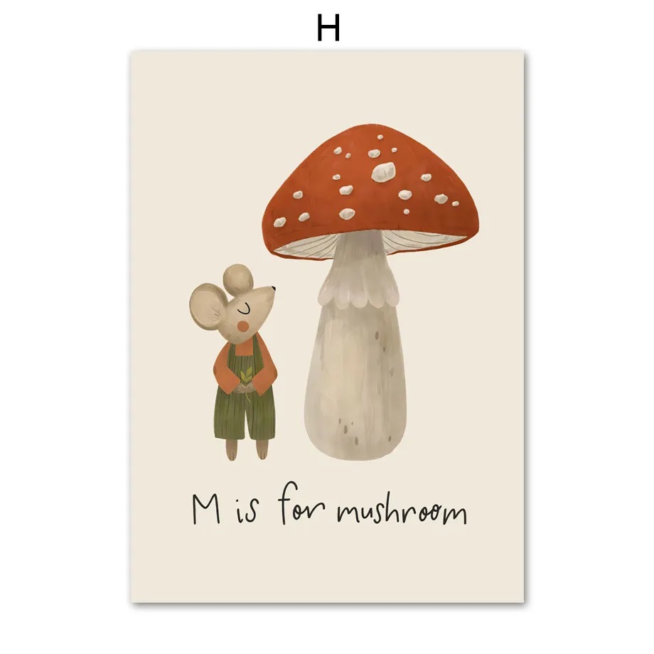 Affisch - M is for mushroom
