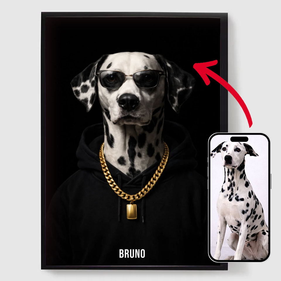 Personlig Poster - Gangster Husdjursporträtt - AI Poster