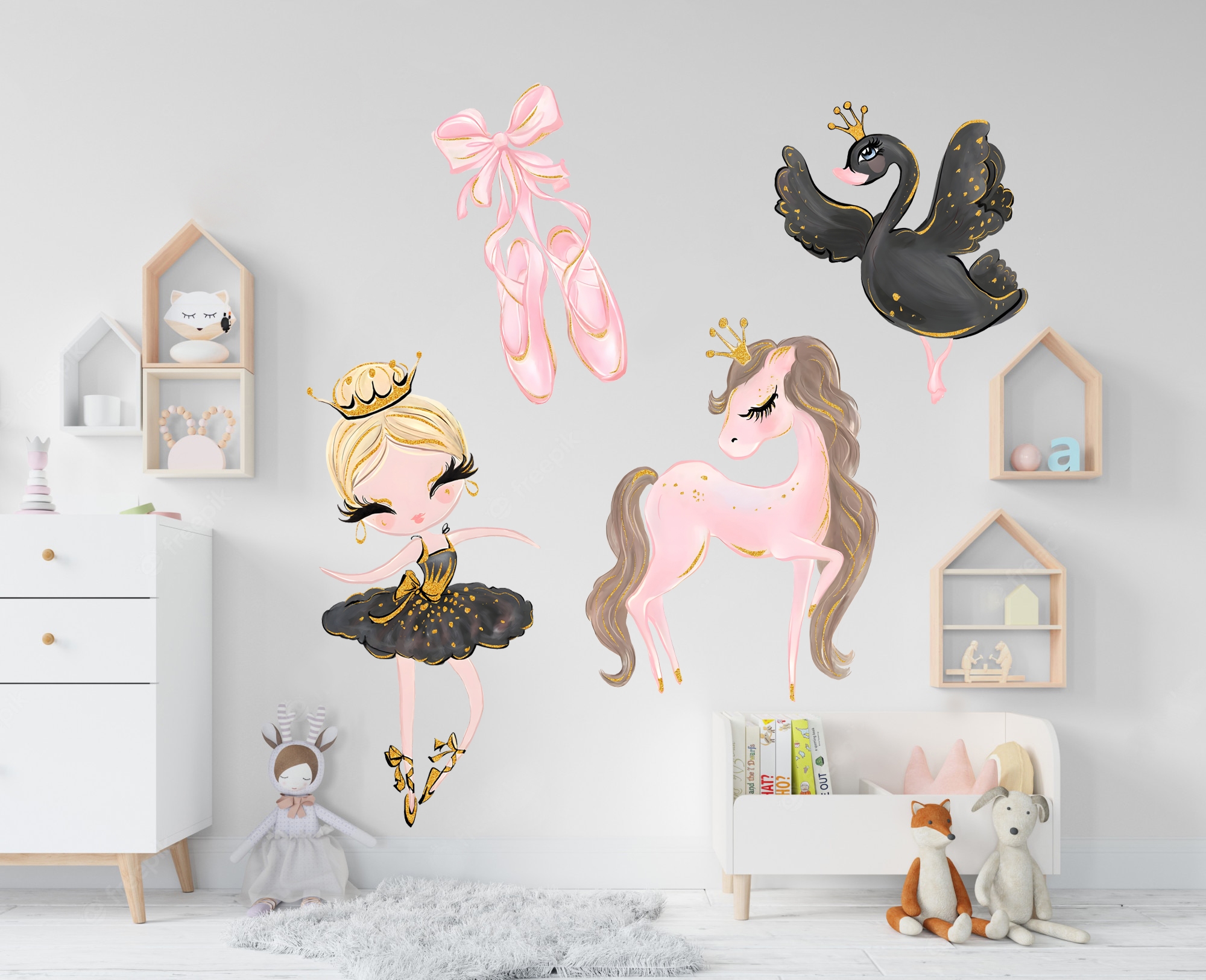 Väggdekal - Ballerina och Swan
