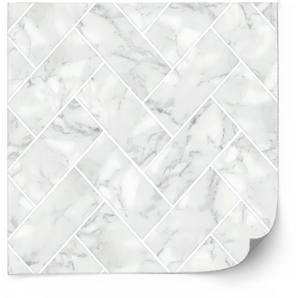 Kakelklistermärke - Marble Peel and Stick Kakel / Vit / 24 st