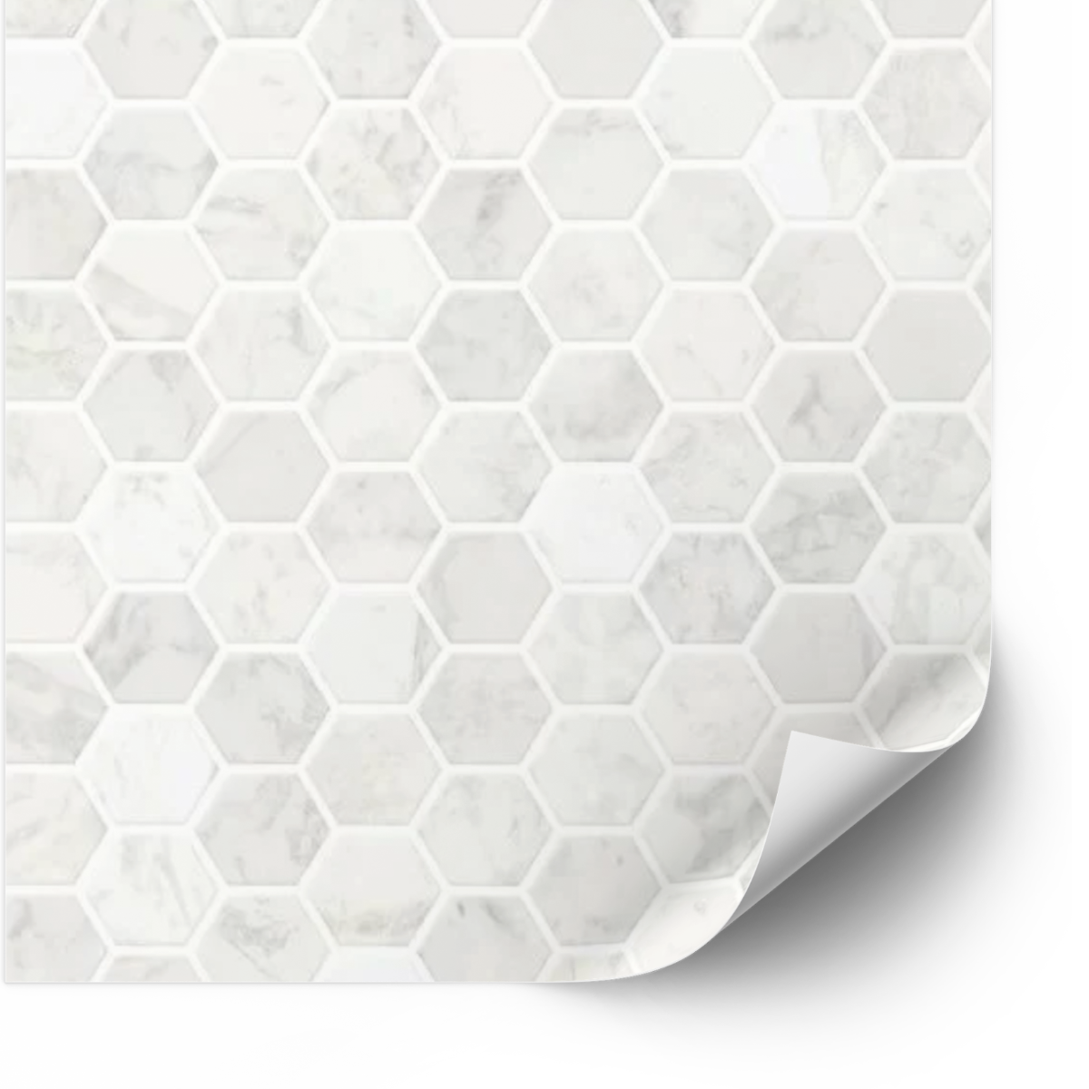 Kakelklistermärke - Hexagon Peel and Stick Kakel / Vit / 24 st