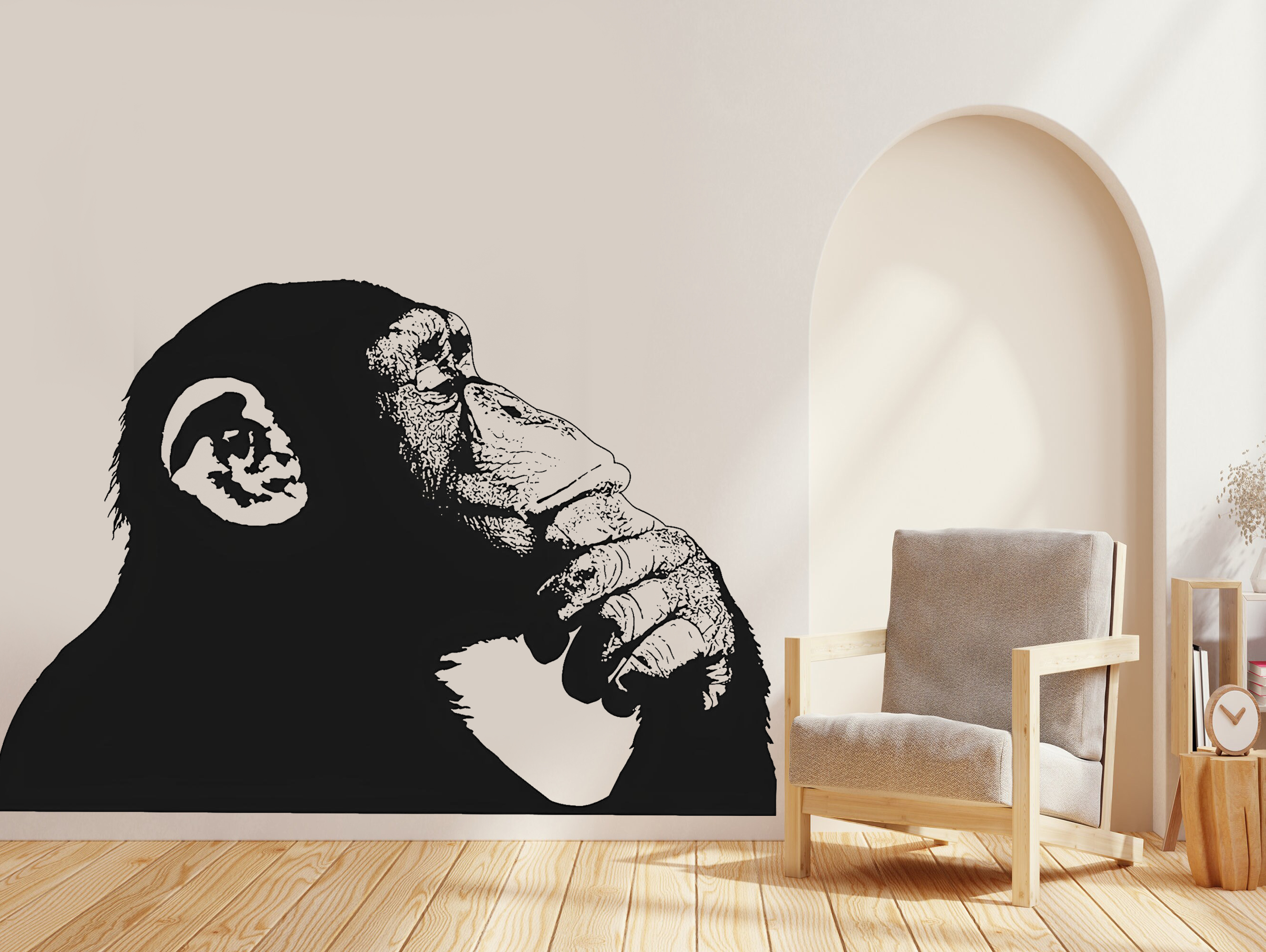Väggdekal - Tänkande Gorilla