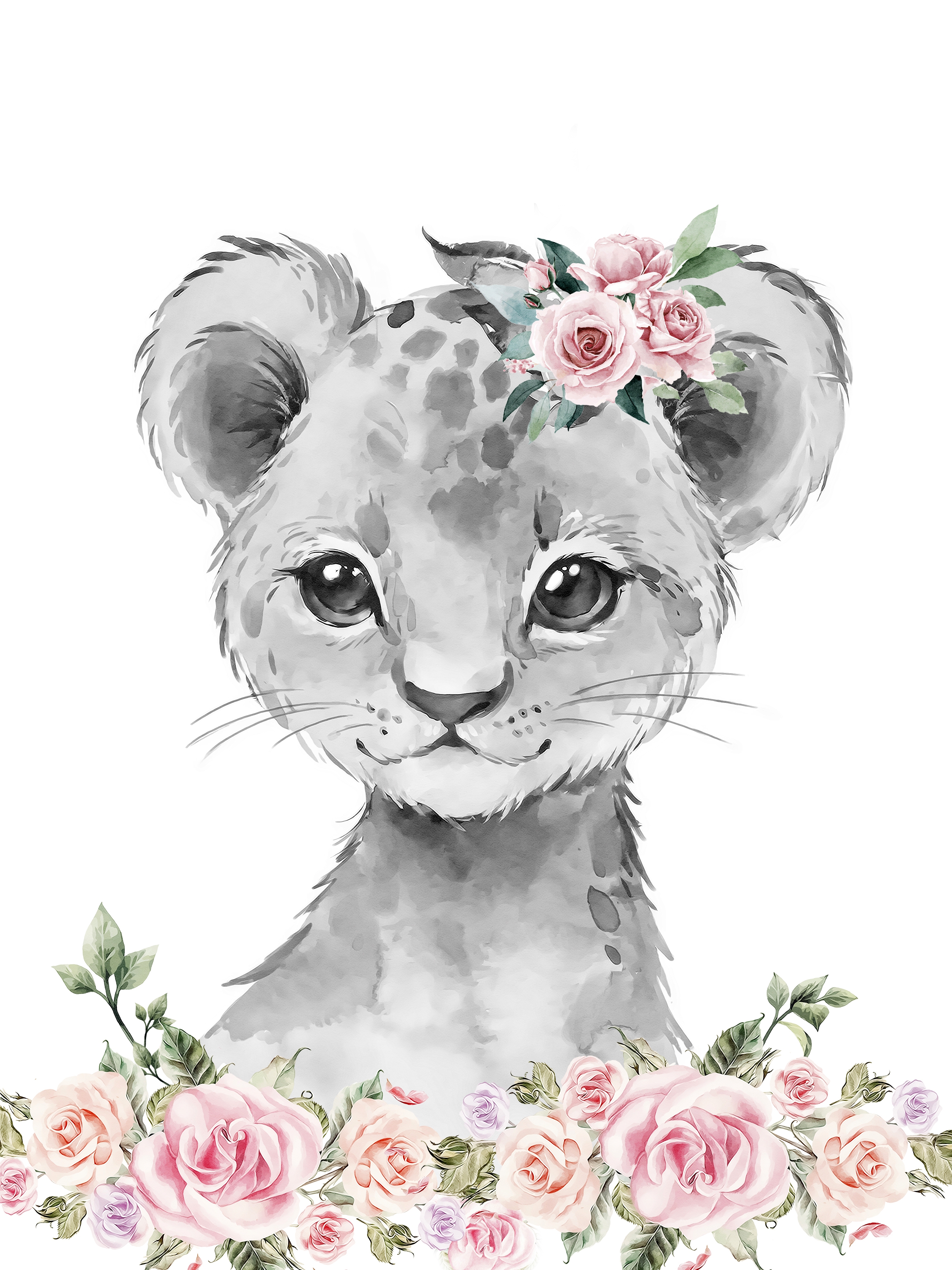 Affisch - Lejonunge med blommor