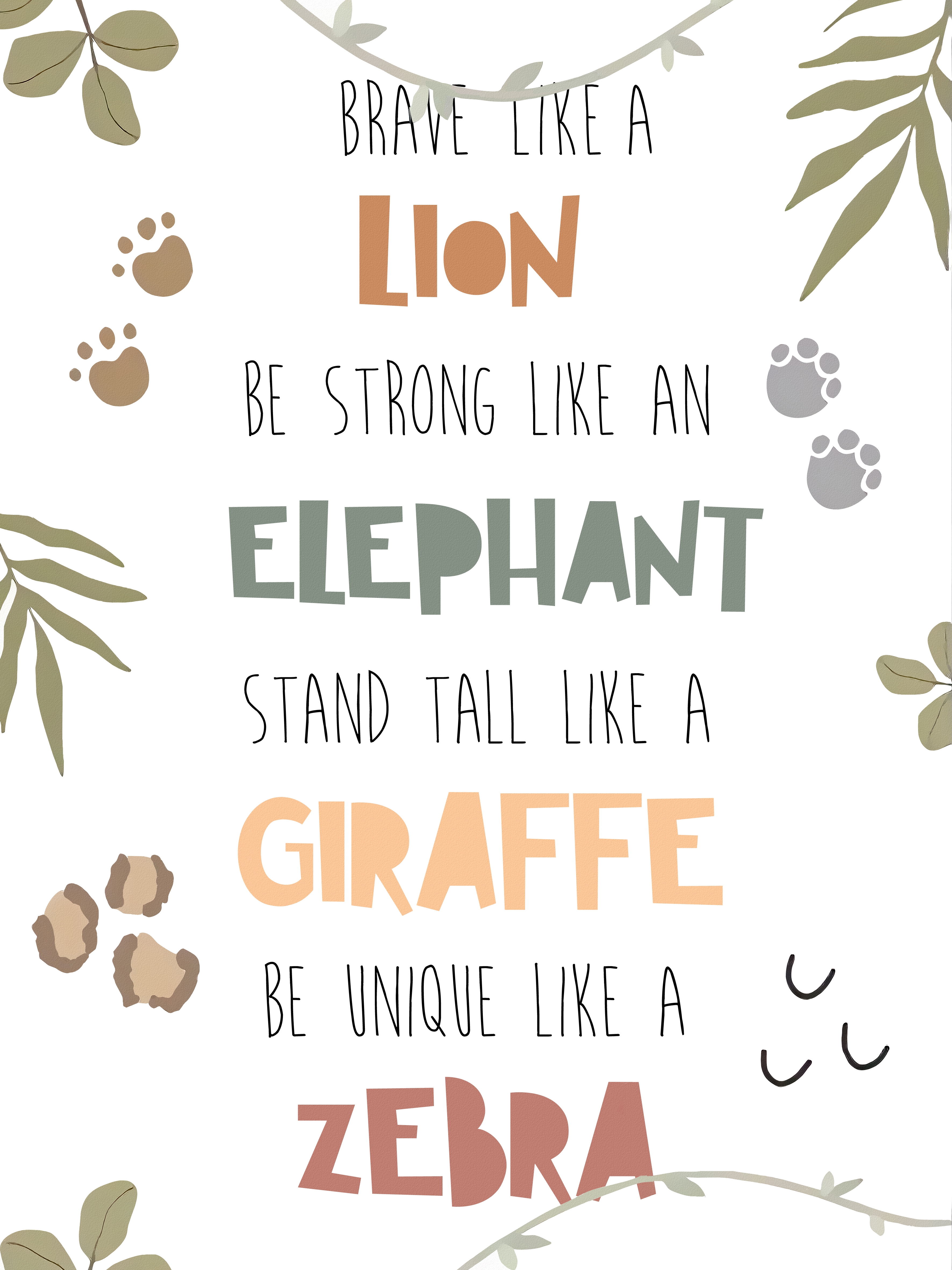 Affisch - BRAVE LIKE A LION....