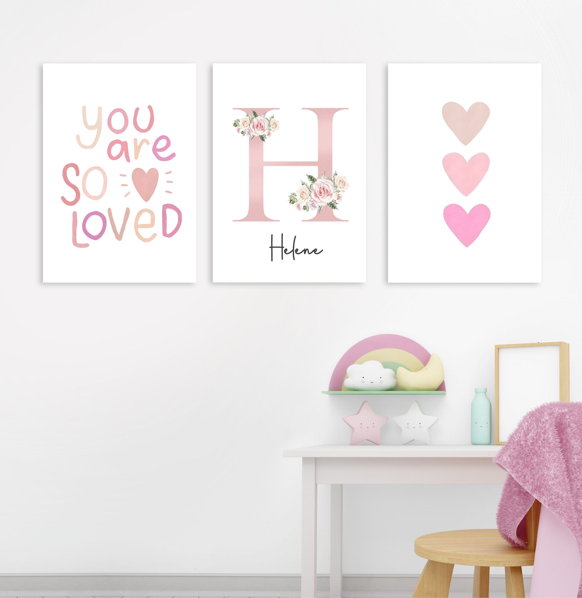 Affisch -  You are so loved / Personlig / Set med 3