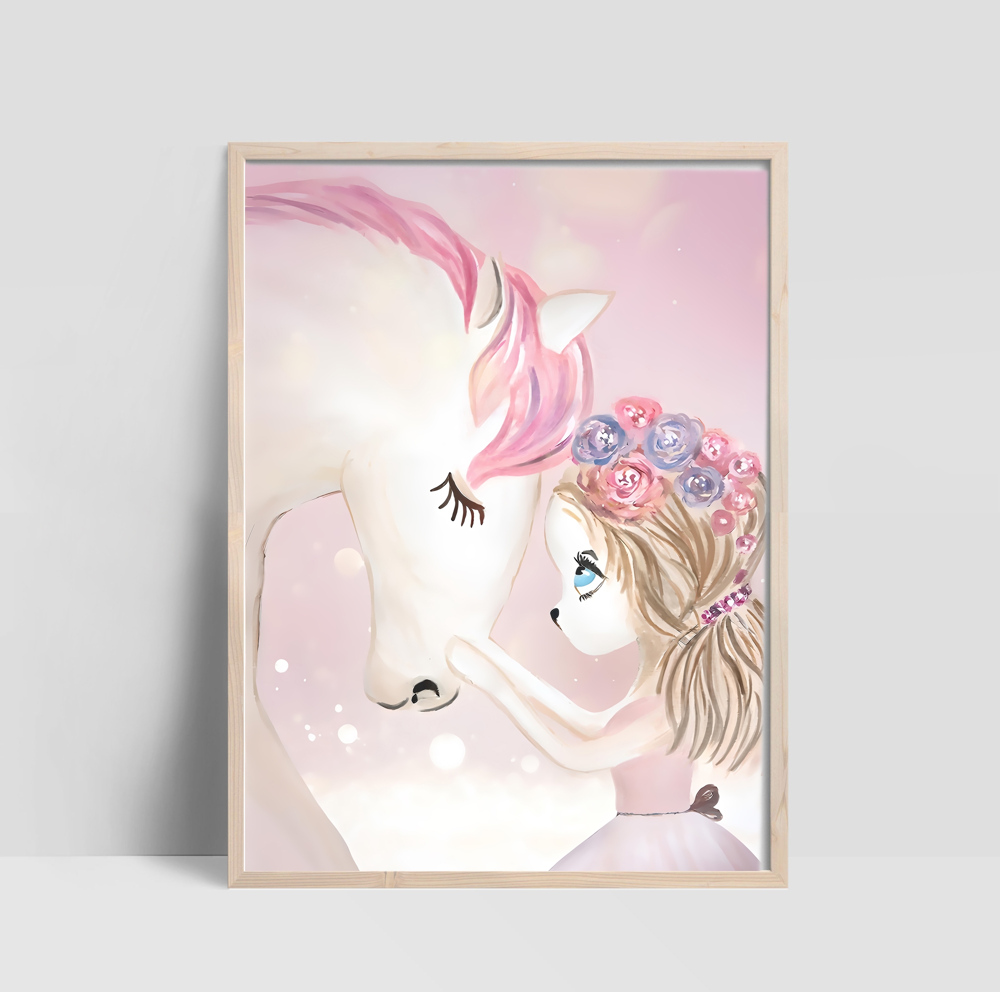 Poster - Enhörning och flicka