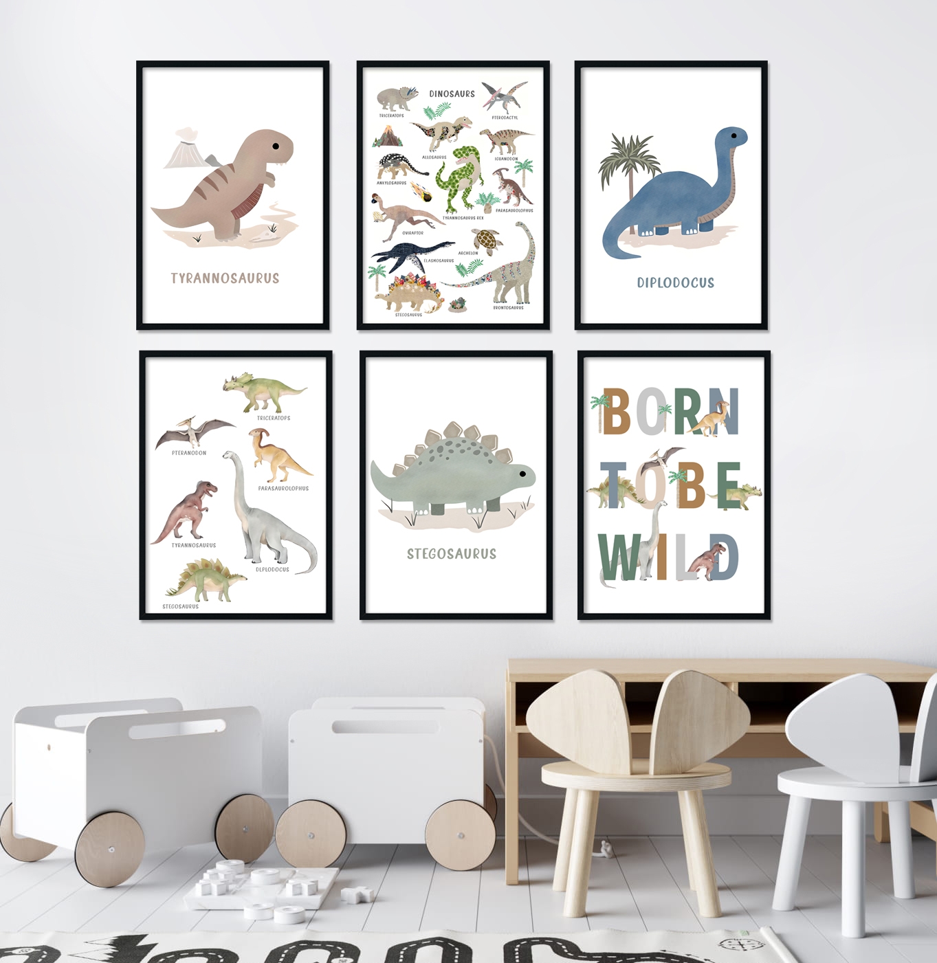 Posters - Boho Dinosaur / Set om 6
