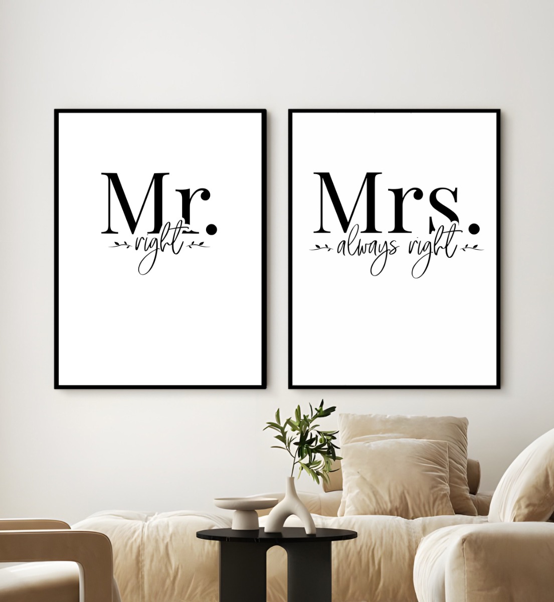 Affisch - Mr & Mrs Always right   / Set med 2