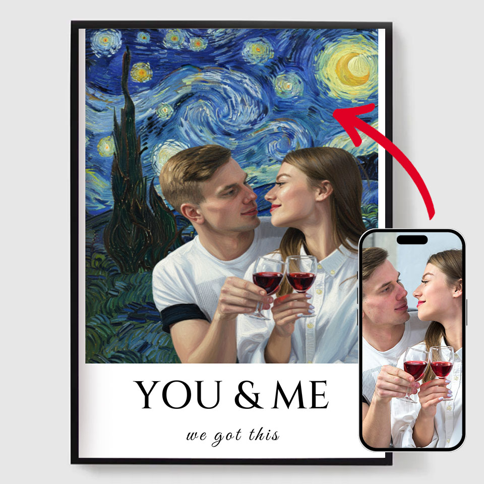 Personlig Poster - Porträtt Inspirerad av Van Gogh - AI Poster