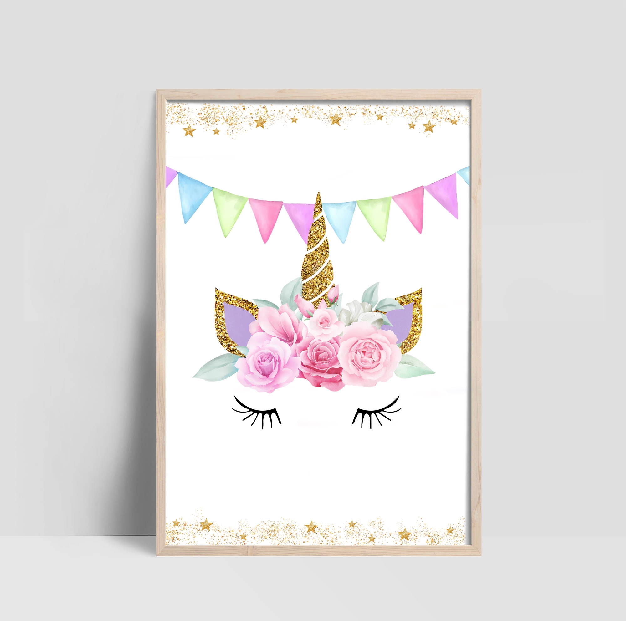 Poster - Enhörningshorn och Blommor