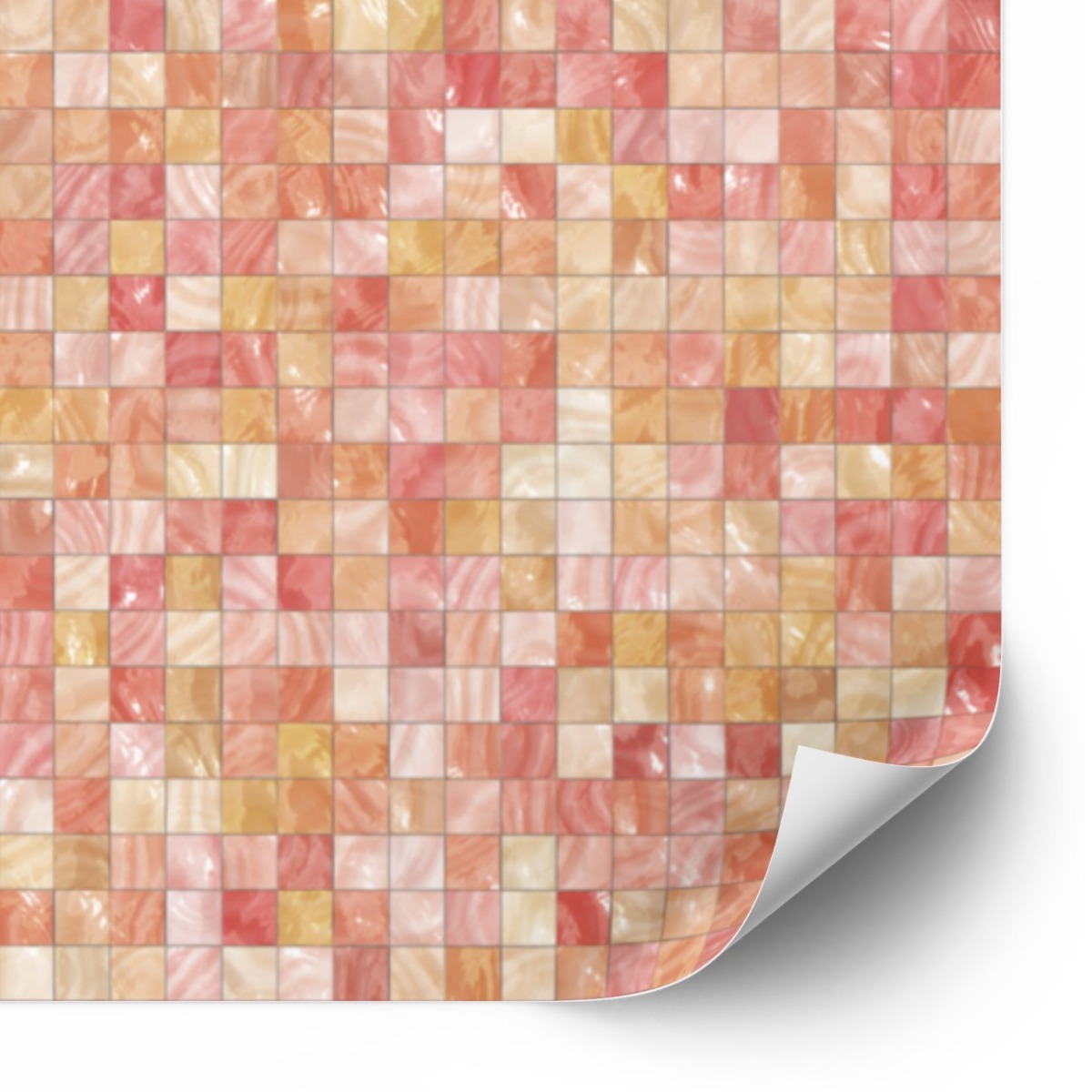 Kakelklistermärke - Rosa och gult / Peel and Stick Kakel / 24 st