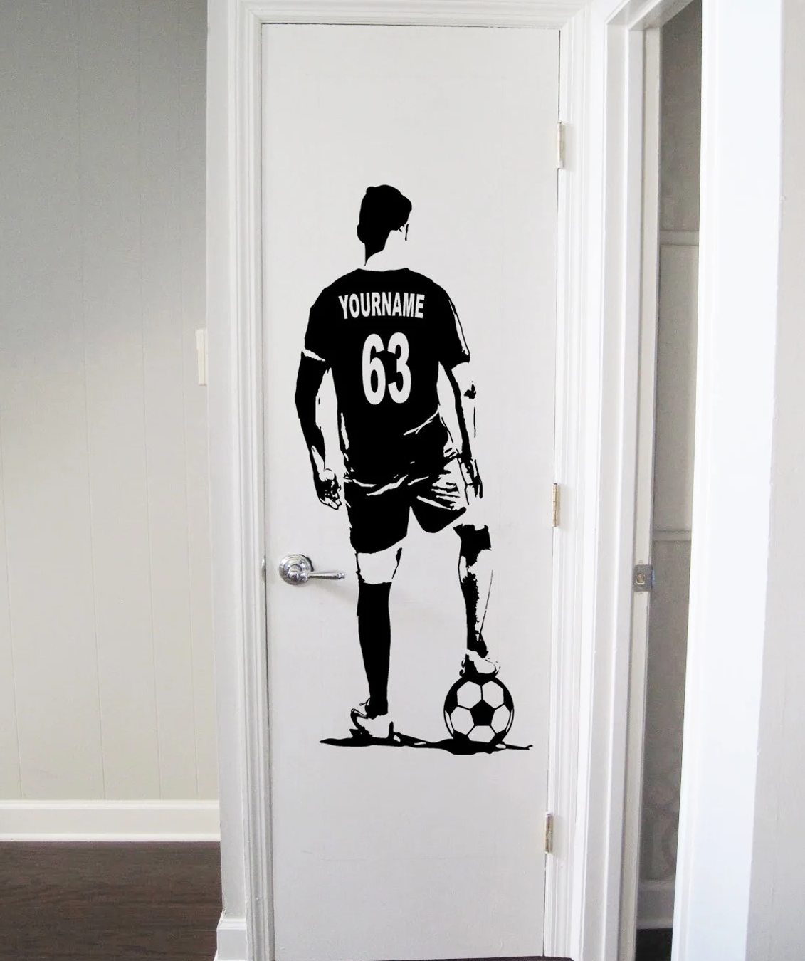 Väggdekal - Fotboll fotbollsspelare / Personlig / Namn och nummer