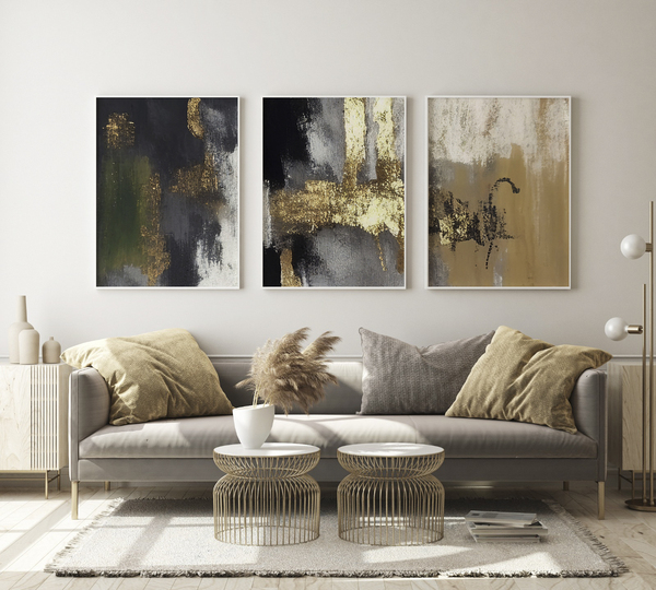 Posters - Färgrik abstrakt målning / Set med 3