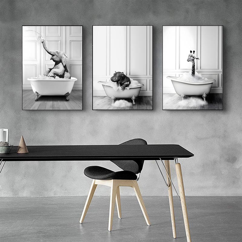 Posters – Nordiska Badrumsinredningsdjur / Set med 3