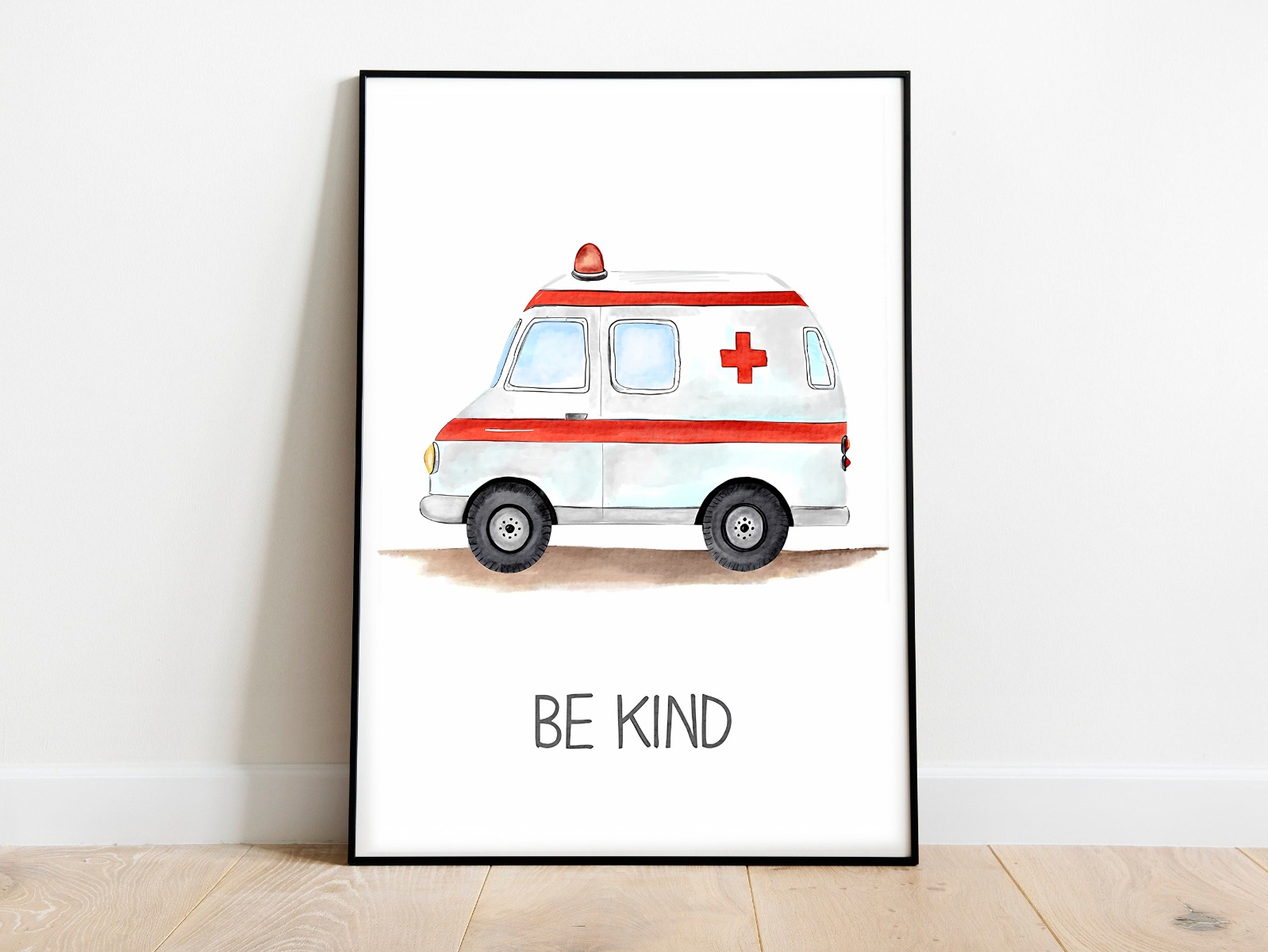 Poster – Fordon / Ambulans / Be Kind
