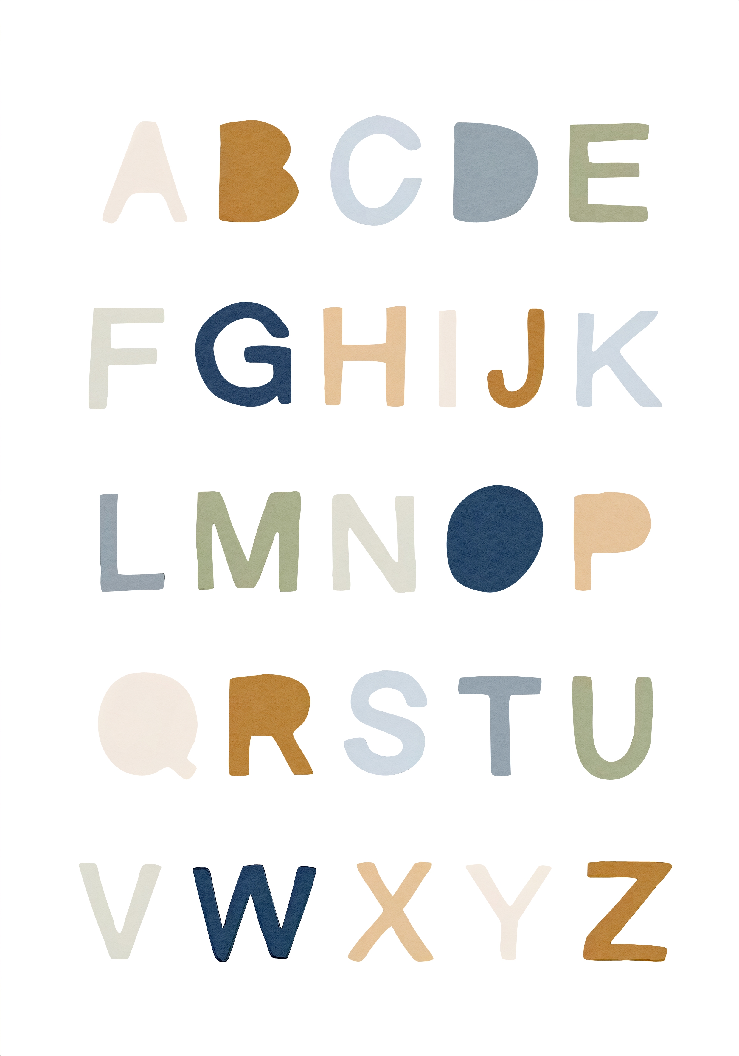 Poster - Alfabet / Pastell