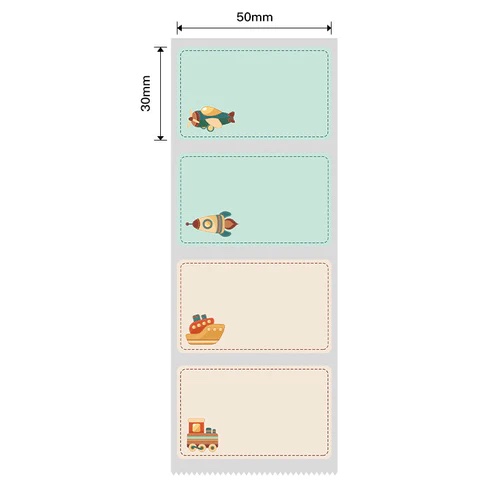 NIIMBOT Etiketter Klistermärken B1 / B21 / B3-serien 50 x 30 mm / 230 st / Leksaksdesign (FLERFÄRGAD)